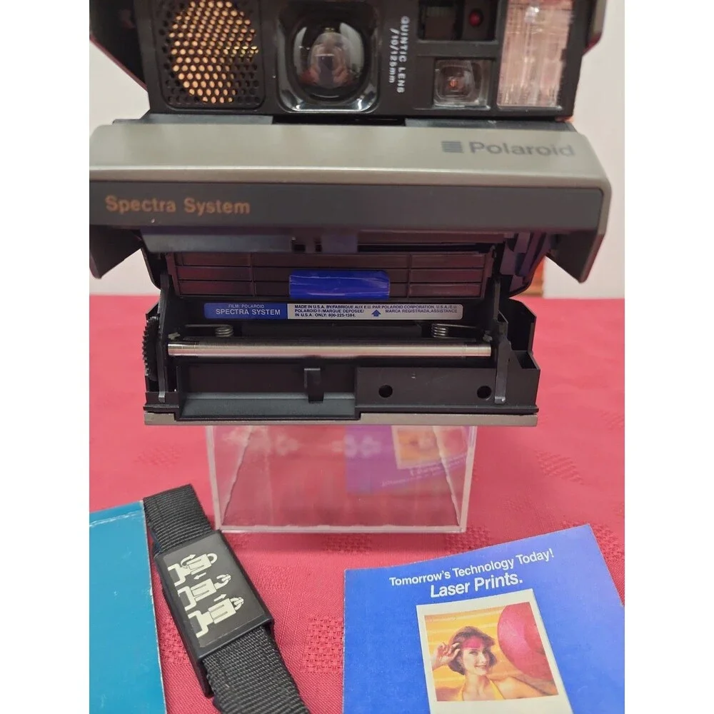 Vintage Polaroid Spectra System Camera W Original Paperwork And Strap Untested